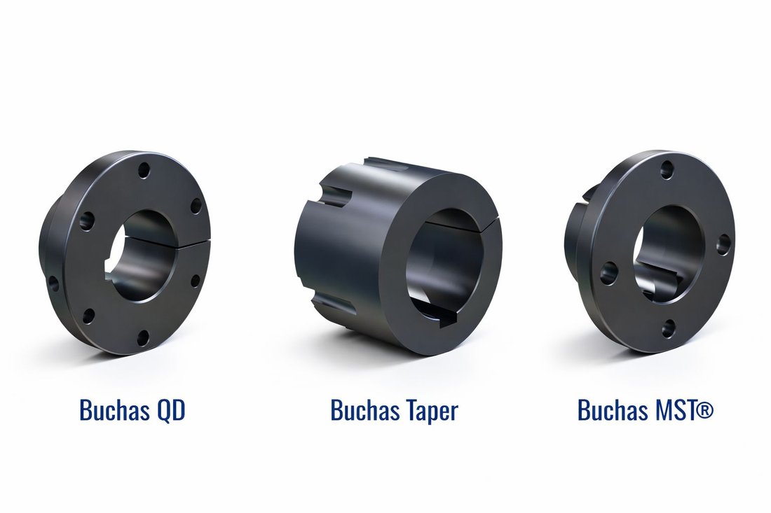 Buchas conicas Martin QD Quick Detachable Taper Lock e MST para fixacao em eixo - Mippei Sul Brasil
