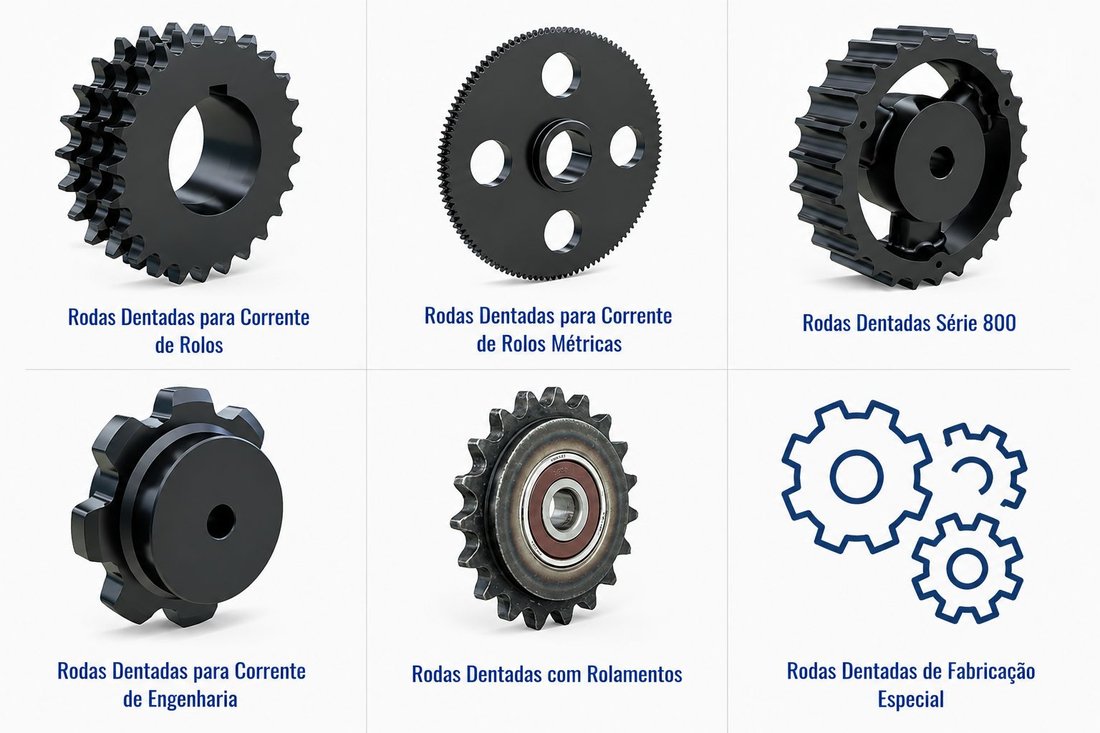 Sprockets Martin rodas dentadas ANSI metricas serie 800 corrente de engenharia com rolamentos e fabricacao especial - Mippei