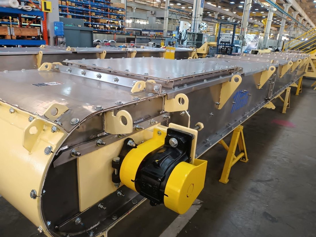 Transportador de corrente redler Martin drag conveyor para granel e graos - Mippei distribuidor Sul Brasil