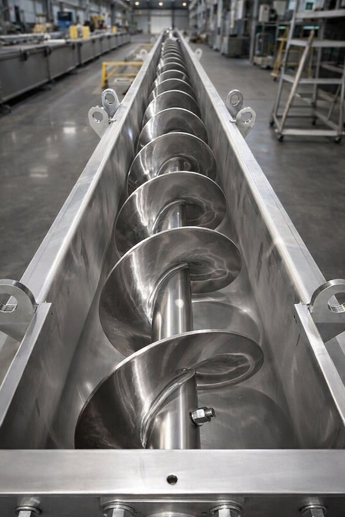 Transportador helicoidal Martin screw conveyor em aco inox para graos e granel - Mippei distribuidor Sul Brasil