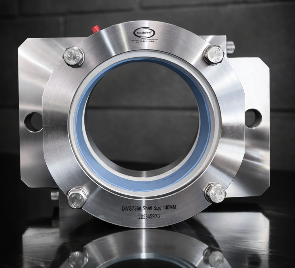 Vedação CinchSeal DWG7368 eixo 140mm aplicada em equipamento de processamento de chocolate - indústria alimentícia Mippei
