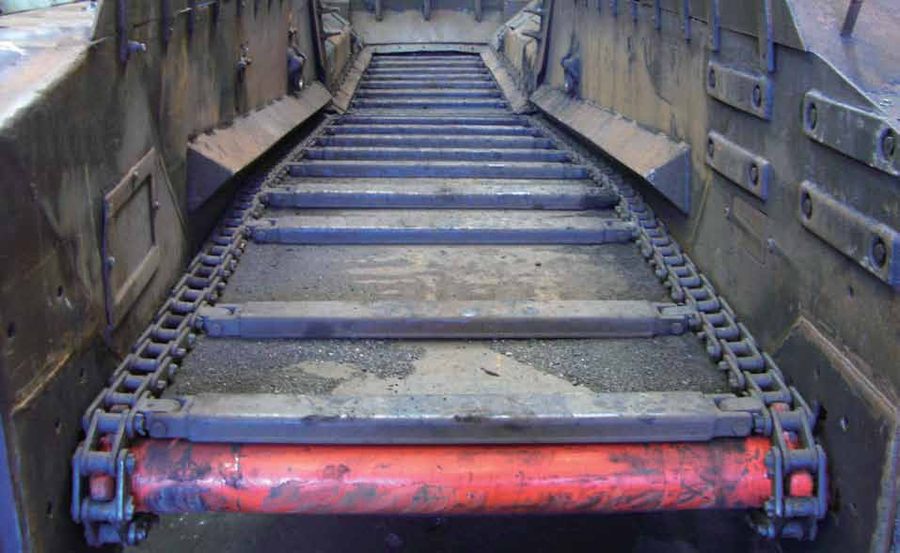Corrente de arraste Tsubaki em transportador redler de mineração com travessas