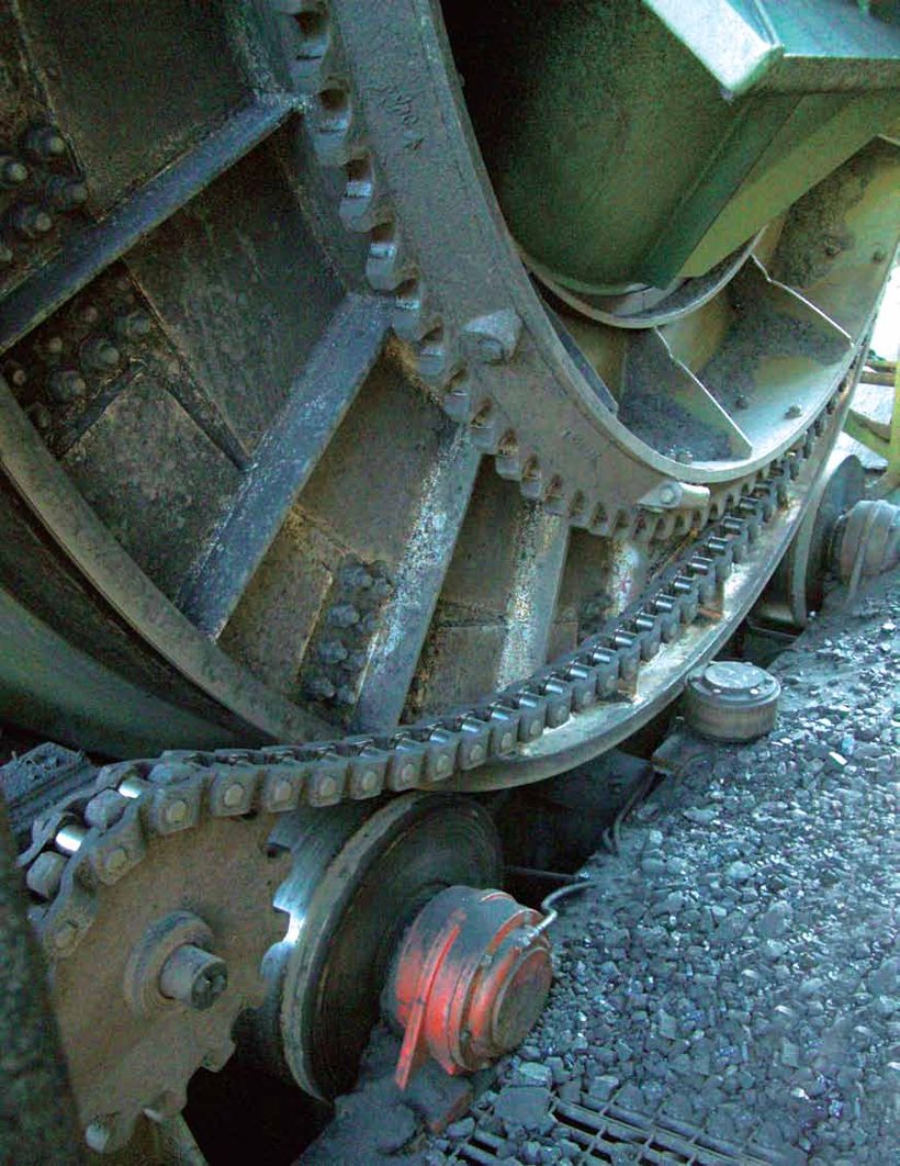 Corrente de acionamento Tsubaki em roda dentada de equipamento de mineração sobre carvão