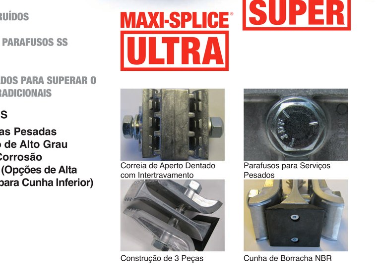 Emenda mecânica de correia Maxi-Splice Ultra e Super para elevador de canecas