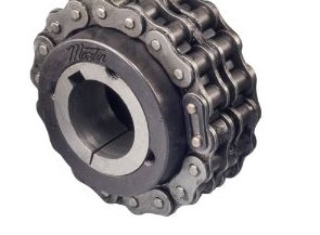 Acoplamento de corrente roller chain Martin com corrente de rolos dupla e dois cubos dentados - Mippei