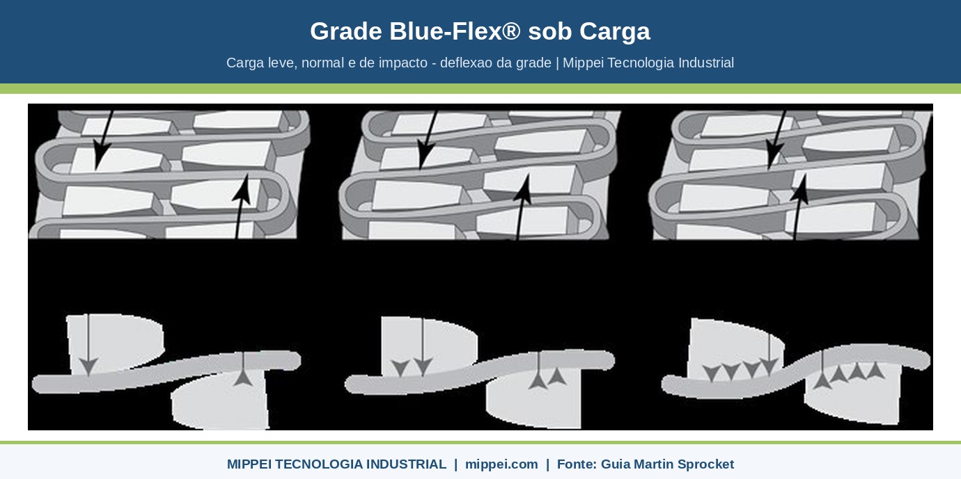 Acoplamento de grade Blue-Flex Martin sob carga leve normal e de impacto - diagrama Mippei