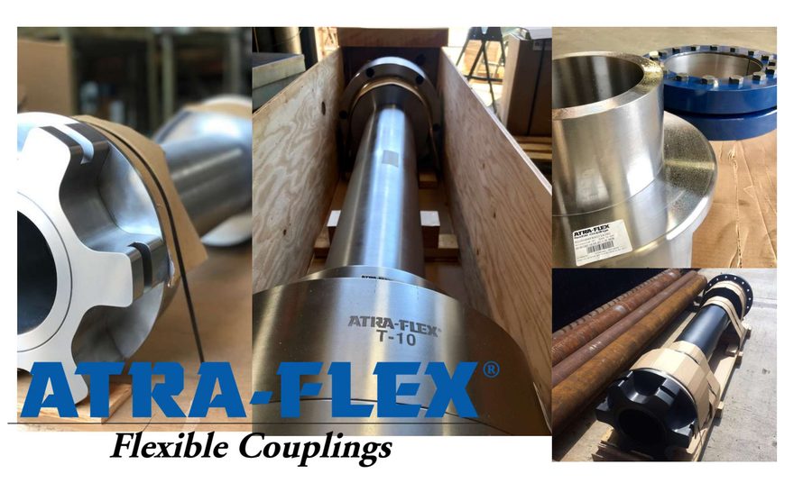 Acoplamento flexível ATRAFLEX Tsubaki fabricado nos EUA: cubos usinados, anel de acionamento e conjunto T-10 montado — Mippei
