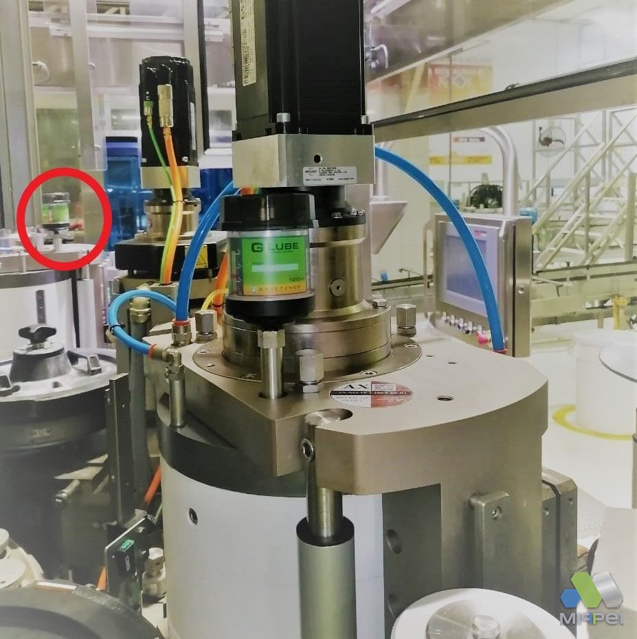 Misturador na indústria alimentícia Lubrificador automático G-LUBE em mancal de misturador na indústria alimentícia
