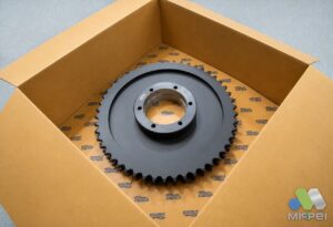 Roda dentada Martin simples com marcação do fabricante gravada no cubo — Mippei