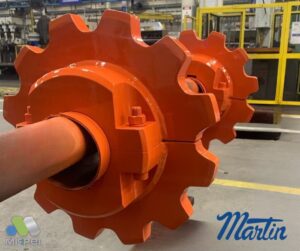 Rodas dentadas de engenharia Martin montadas em eixo, pintadas — Mippei