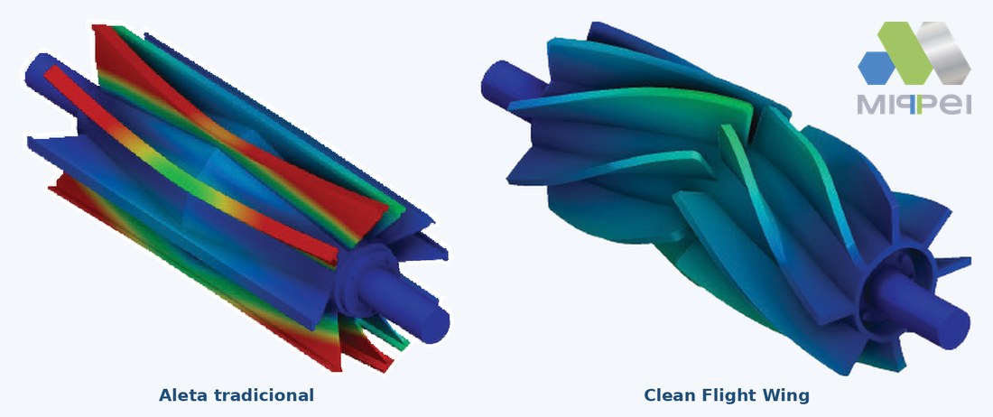 Comparativo de deformacao entre aleta tradicional e aleta Clean Flight Wing Martin em analise de elementos finitos - Mippei
