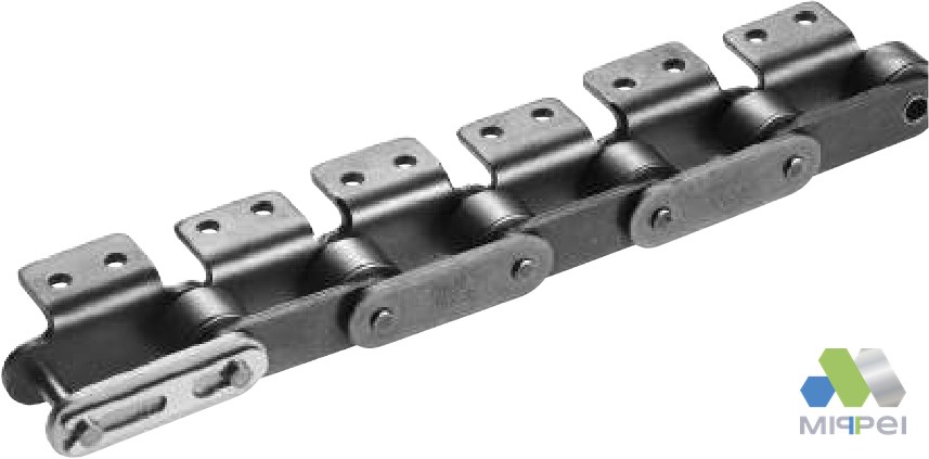 Corrente com aditamento de passo duplo Tsubaki, placa longa para transportador extenso