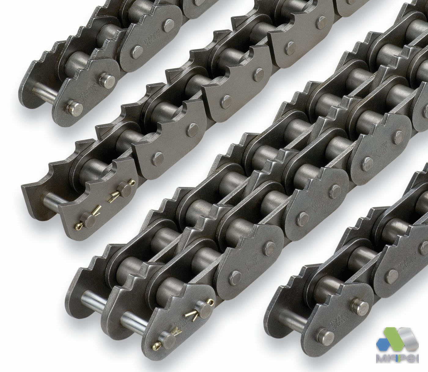 Corrente serrilhada Tsubaki Sharp Top para transporte com arraste — Mippei